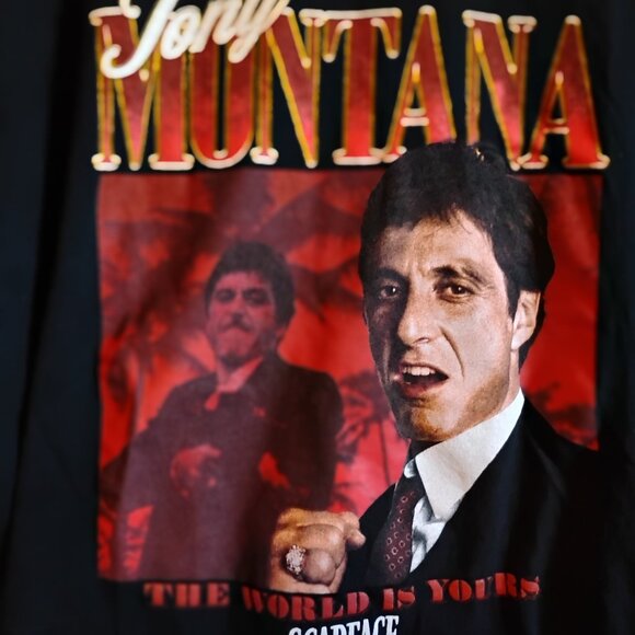 Men's Black XL Scarface Tony Montana The World Is Yours Ripple Junction T-Shirt - Picture 1 of 4